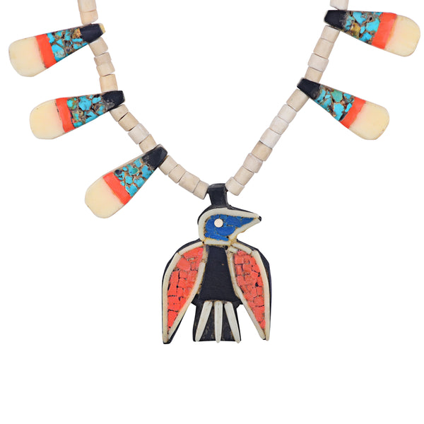 Peyote Bird Vintage Battery Bird Necklace