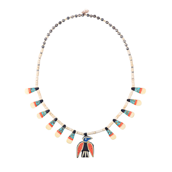 peyote bird Vintage Battery Bird Necklace