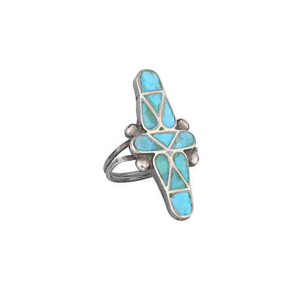 peyote bird Vintage Inlay Ring - Size 6