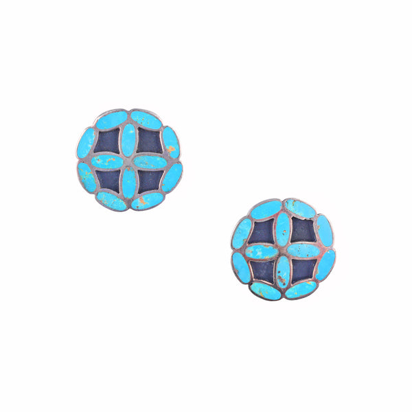 peyote bird Vintage Zuni Floral Earrings