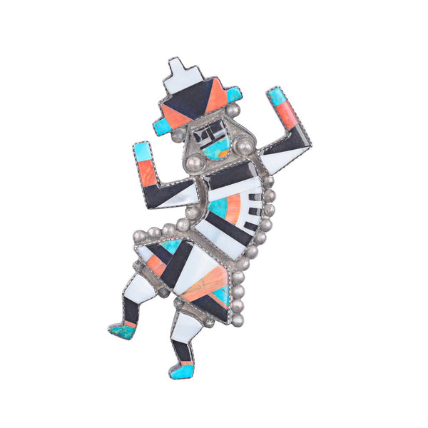 peyote bird Vintage Zuni Rainbow Man Pin