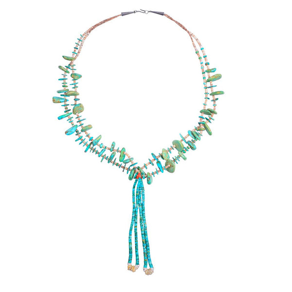 peyote bird Vintage 1920's Turquoise Heishi Necklace