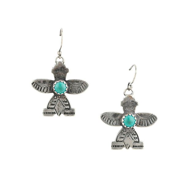 peyote bird Vintage Navajo Knifewing Earrings (c.1950's)