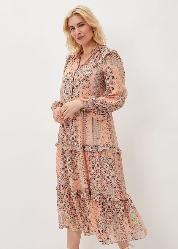 phase eight Ailsa Geometric Print Chiffon Midi Dress