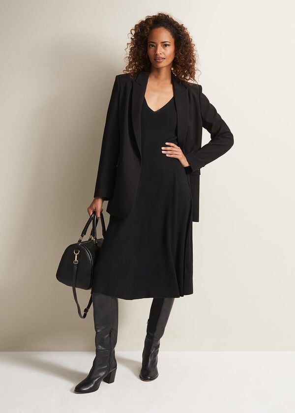 Phase Eight Amberlyn Black Fit And Flare Midi Dress