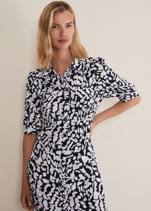 Phase Eight Cosette Lilac Animal Print Midaxi Dress