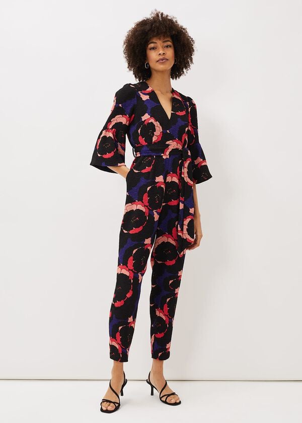 phase eight Darcey Floral Textured Tapered Jumpsuit
