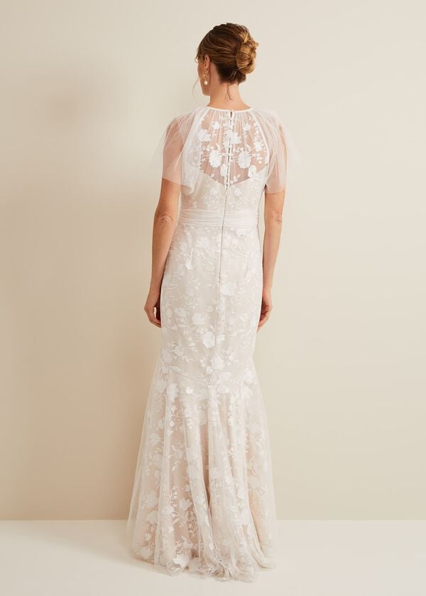 Phase Eight Delilah Mesh Embroidered Maxi Wedding Dress