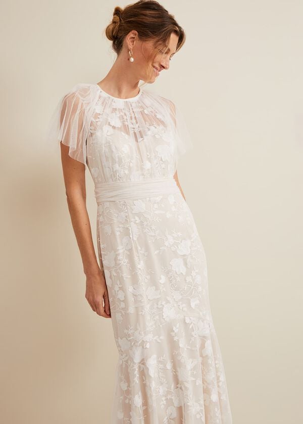 Phase Eight Delilah Mesh Embroidered Maxi Wedding Dress