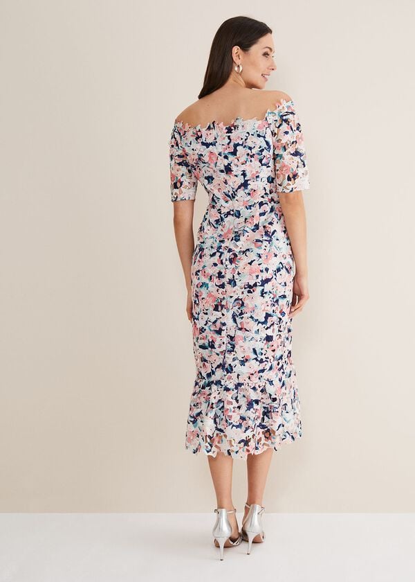 Phase Eight Francesa Off Shoulder Floral Print Dress