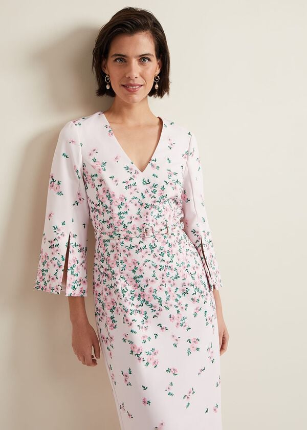 Phase Eight Giovanna Floral Belted Split Sleeve Dress