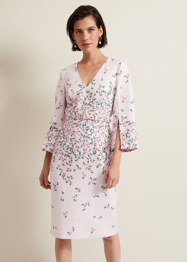 phase eight Giovanna Floral Belted Split Sleeve Dress