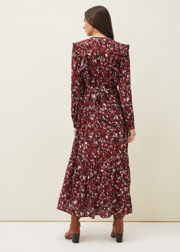 Phase Eight Helen Abstract Feather Print Midaxi Dress