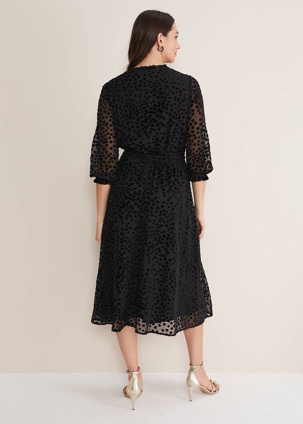 Phase Eight Isador Textured Fit And Flare Midi Dress