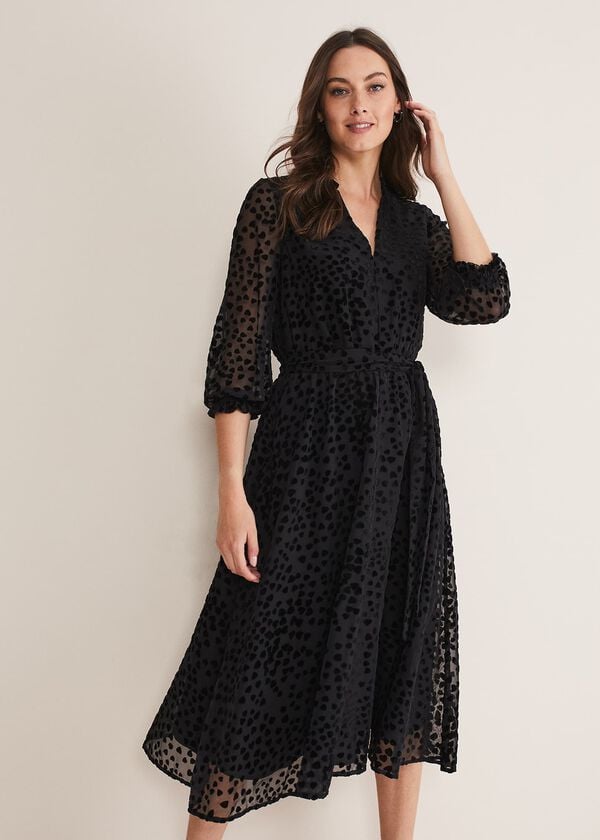 phase eight Isador Textured Fit And Flare Midi Dress