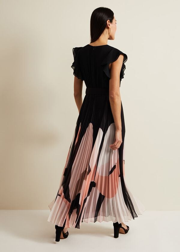 Phase Eight Isla Printed Skirt Ruffle Top Maxi Dress