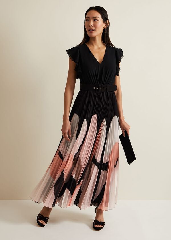 phase eight Isla Printed Skirt Ruffle Top Maxi Dress
