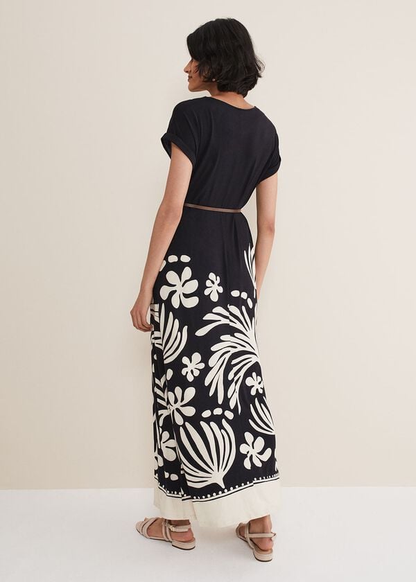 Phase Eight Jeanne Placement Print Jersey Maxi Dress