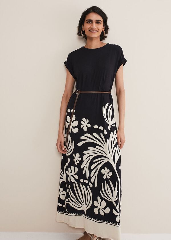 Phase Eight Jeanne Placement Print Jersey Maxi Dress