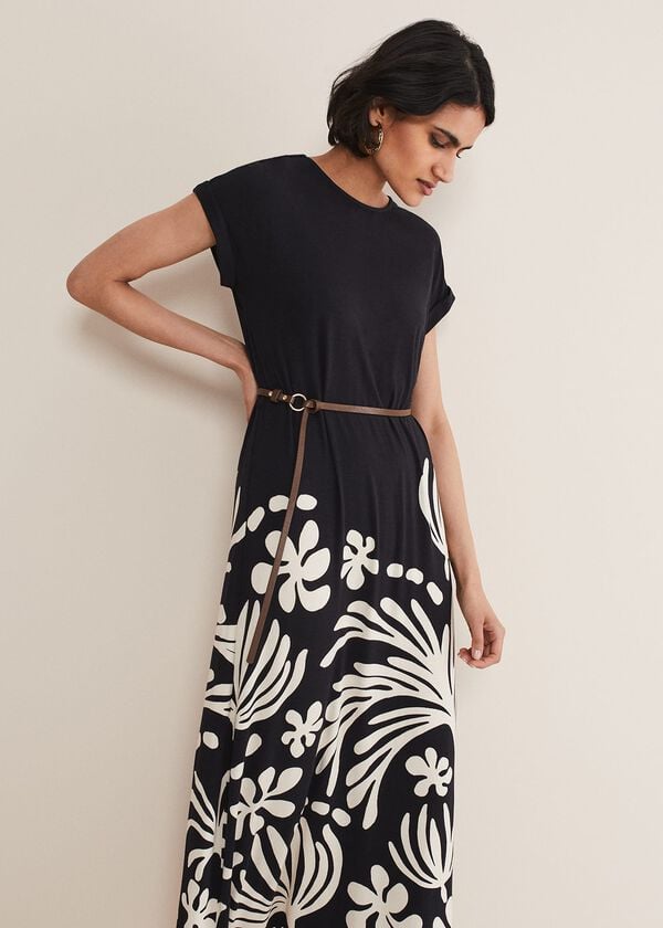 Phase Eight Jeanne Placement Print Jersey Maxi Dress