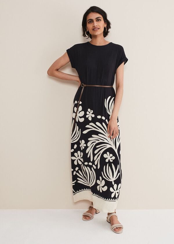 phase eight Jeanne Placement Print Jersey Maxi Dress