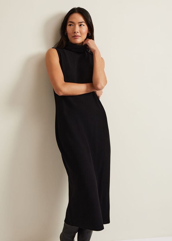 Phase Eight Jessica Black Jersey Bodycon Midi Dress