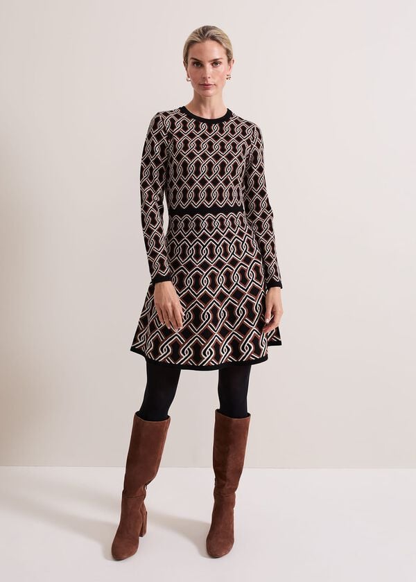 Phase Eight Josie Jacquard Fit And Flare Swing Dress