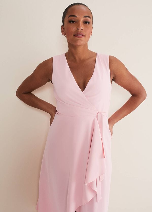 Phase Eight Julissa Sleeveless Ruffle Wrap Midi Dress