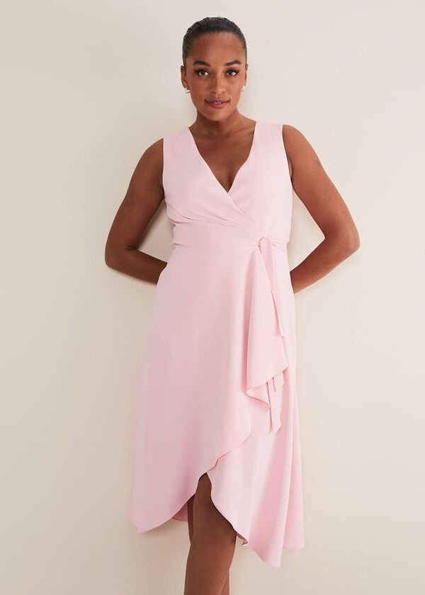 phase eight Julissa Sleeveless Ruffle Wrap Midi Dress