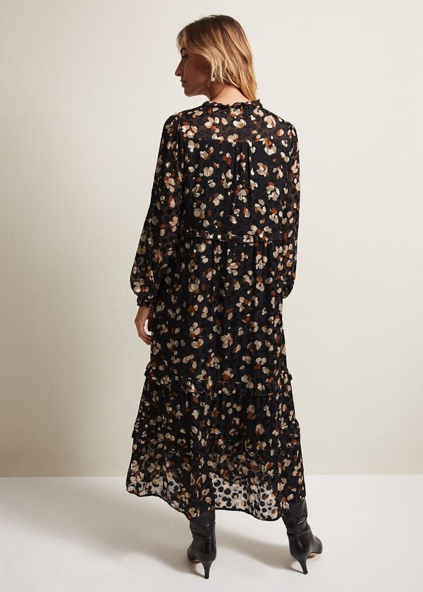 Phase Eight Karsyn Leopard Spot Textured Midi Dress