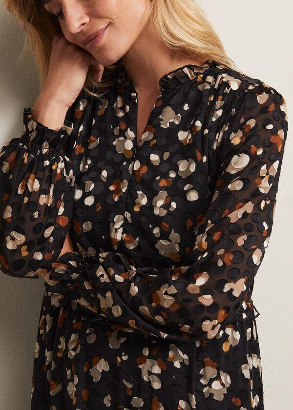 Phase Eight Karsyn Leopard Spot Textured Midi Dress