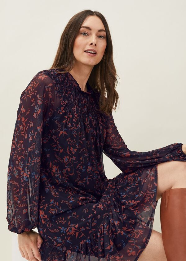 phase eight Keleigh Floral Chiffon Bell Sleeve Dress