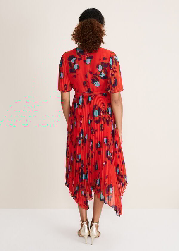 Phase Eight Kendall Butterfly Print Pleated Midi Dress