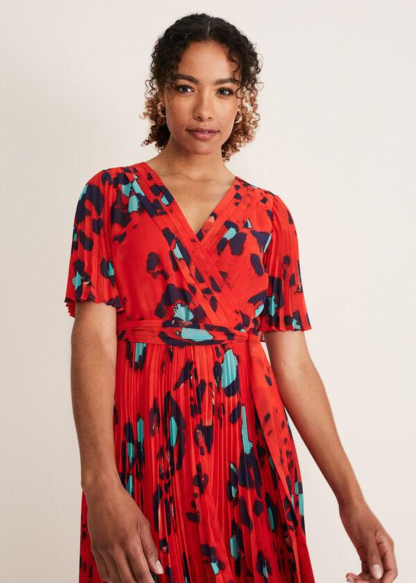 Phase Eight Kendall Butterfly Print Pleated Midi Dress
