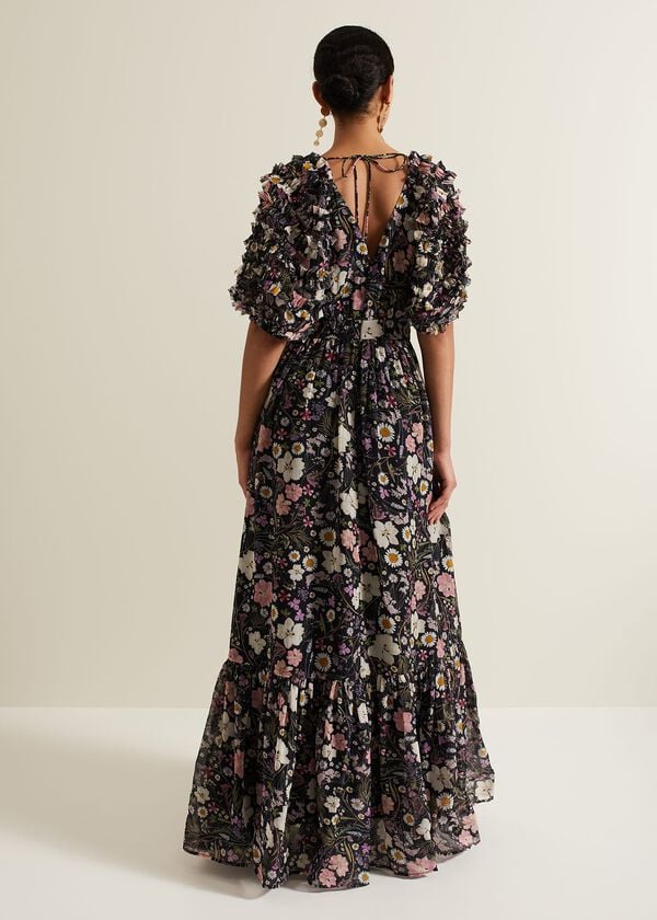 Phase Eight Lesley Multi Coloured Floral Maxi Dress