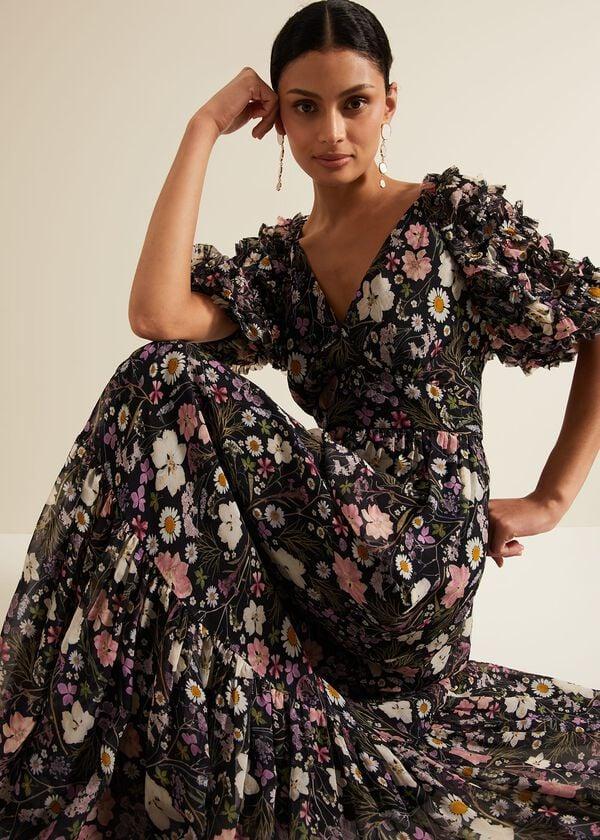 Phase Eight Lesley Multi Coloured Floral Maxi Dress