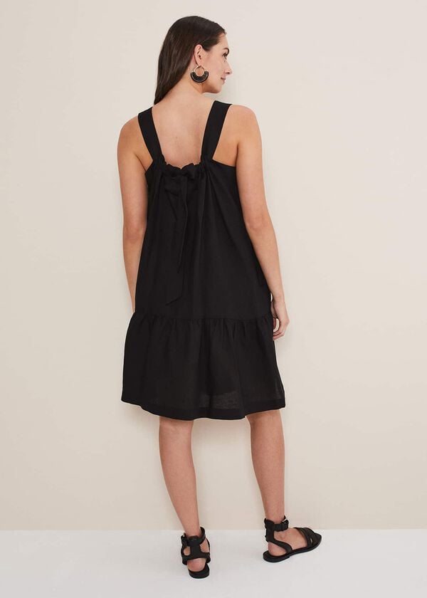 Phase Eight Mandy Strappy Linen Bow Back Swing Dress