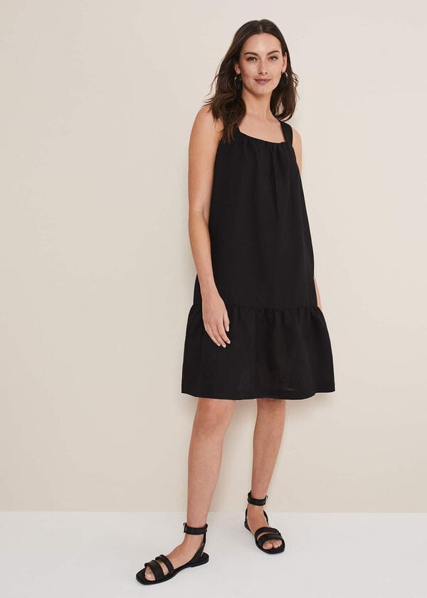 Phase Eight Mandy Strappy Linen Bow Back Swing Dress