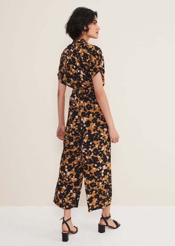 Phase Eight Nell Abstract Cropped Wide Leg Jumpsuit