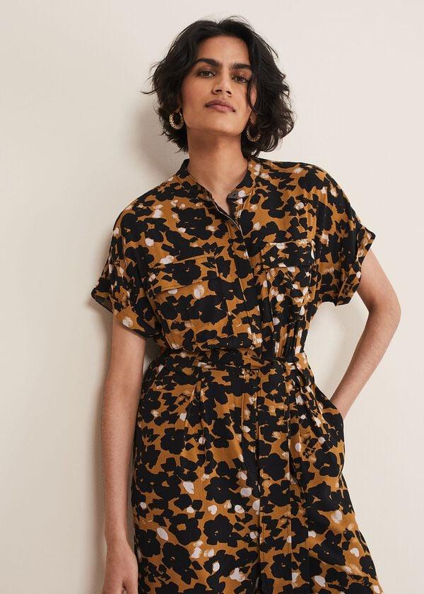 Phase Eight Nell Abstract Cropped Wide Leg Jumpsuit