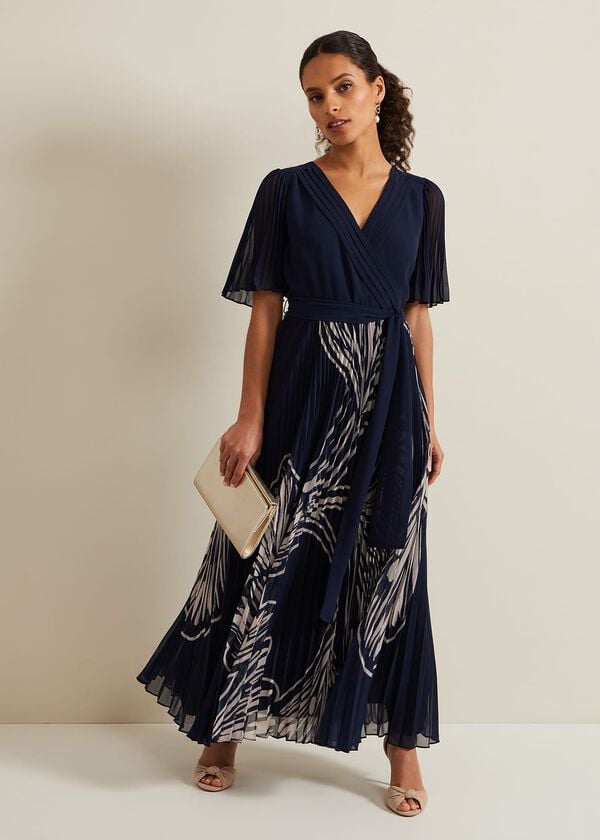phase eight Petite Abigail Printed Pleat Midaxi Dress