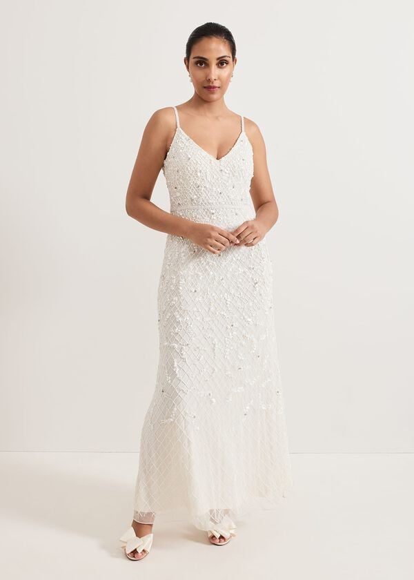 phase eight Petite Alexia Embellished Maxi Wedding Dress