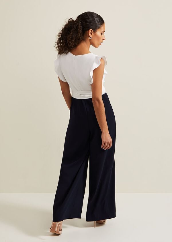 Phase Eight Petite Ayla Ruffle Colourblock Jumpsuit