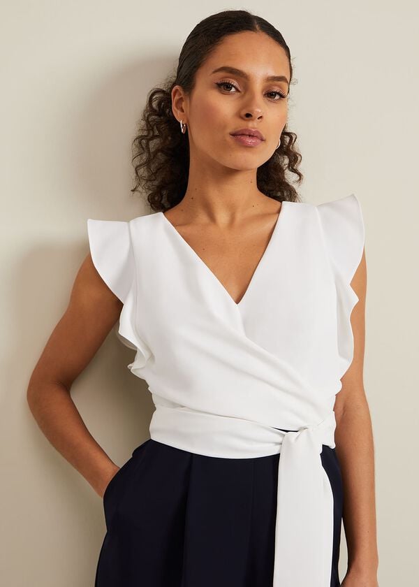 Phase Eight Petite Ayla Ruffle Colourblock Jumpsuit