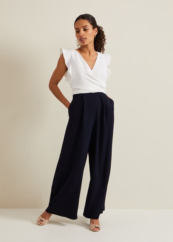 phase eight Petite Ayla Ruffle Colourblock Jumpsuit