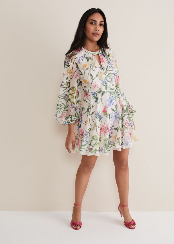 Phase Eight Petite Everleigh Chiffon Floral Mini Dress