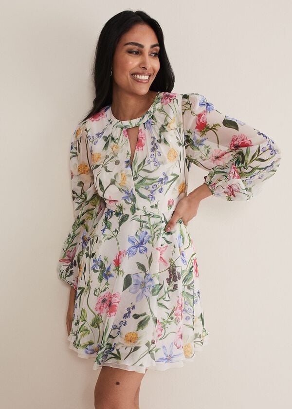 phase eight Petite Everleigh Chiffon Floral Mini Dress