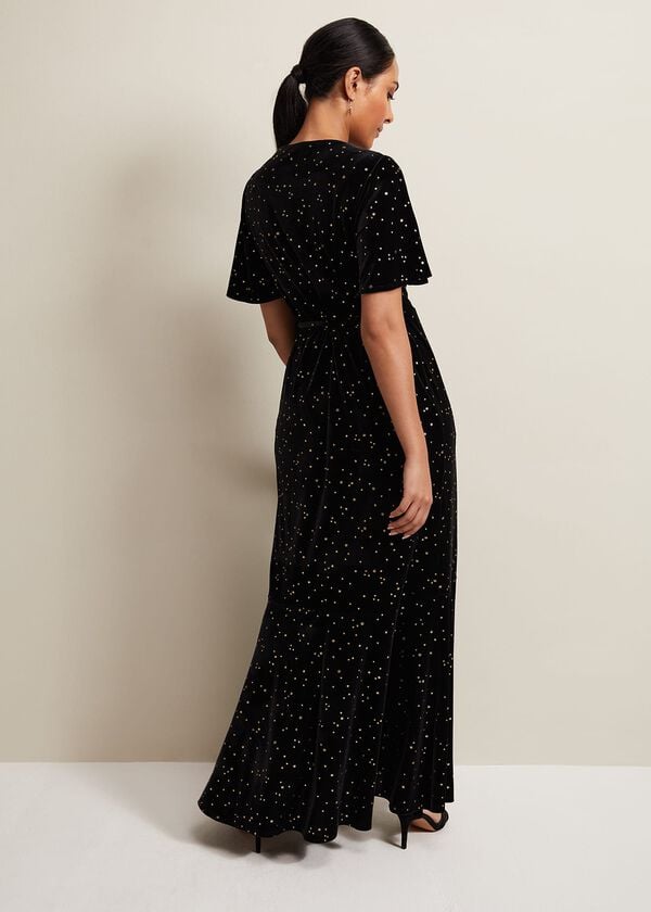 Phase Eight Petite Holly Velvet Star Wrap Maxi Dress