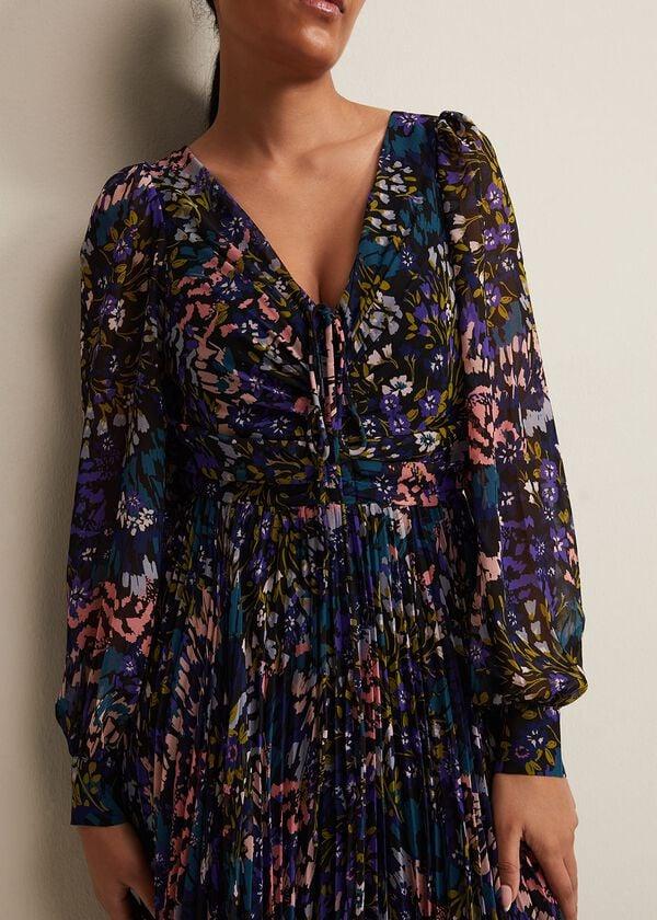 Phase Eight Petite Kindra Floral Pleated Midi Dress
