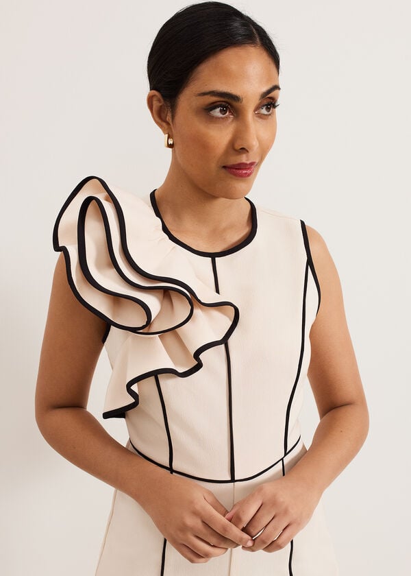 Phase Eight Petite Lucille Ruffle Wide Leg Jumpsuit